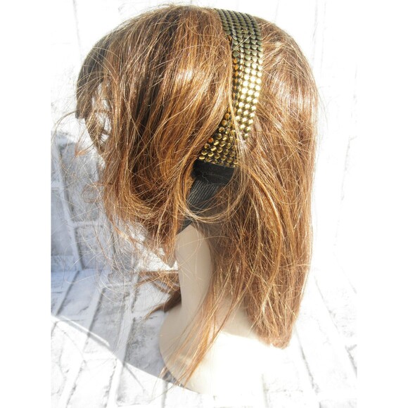 NEW by JUST BASIC, ELASTIC HEADWRAP, HEADBAND BLACK WITH GOLD TONE DECOR  #5 - Picture 7 of 12